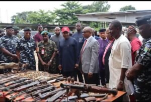 ENUGU ARMS BUST: SECURITY FORCES SMASH GUNMEN’S HIDEOUT, SEIZE ROCKET LAUNCHER, 17 AK-47 RIFLES, THOUSANDS OF AMMUNITION