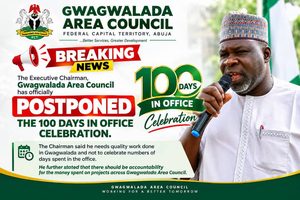 GWAGWALADA CHAIRMAN KASIM MOHAMMED SUSPENDS 100 DAYS CELEBRATION, SAYS “PEOPLE DESERVE QUALITY WORK AND TANGIBLE DEVELOPMENT, NOT SIMPLY CELEBRATING NUMBER OF DAYS IN OFFICE”