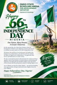 INDEPENDENCE DAY: ONDO SCHOLARS CHALLENGE TINUBU OVER RENEWED HOPE, DEMAND RELIEF FROM HARDSHIP, ACTION ON ABANDONED ROADS AND CLARITY ON COASTAL ROAD ROUTE