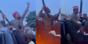NDC/KWANKWASIYYA GUN CONTROVERSY: PARTY CHIEFTAIN SPOTTED BRANDISHING FIREARM AT PETER OBI, KWANKWASO CAMPAIGN RALLY AS POLICE FACE CALLS TO INVESTIGATE
